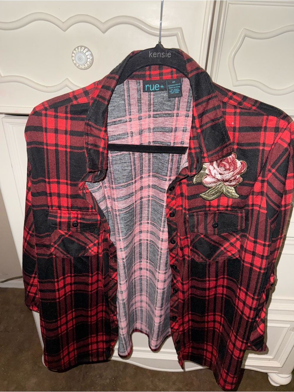 Rue 21 Red & Black Plaid Button Up Shirt